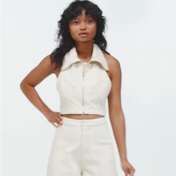 NEW WITH TAGS Adidas Fashion Montreal Denim Cropped Vest - Picture 4 of 7